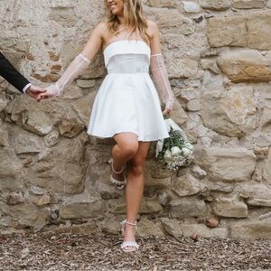 Showpo Strapless Mini Dress White